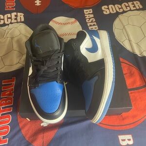 Nike Air Jordan 1 Mid Black and Blue
